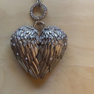 Betsey Johnson Heart Angel Wing Necklace